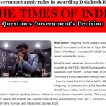 Times of India Questions Government's Decision
