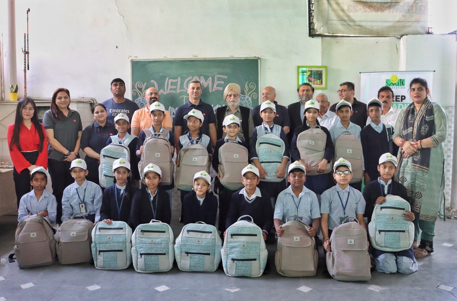 Emirates Donates 400 Special Edition Aircrafted KIDS School Bags to Smile Foundation in India
