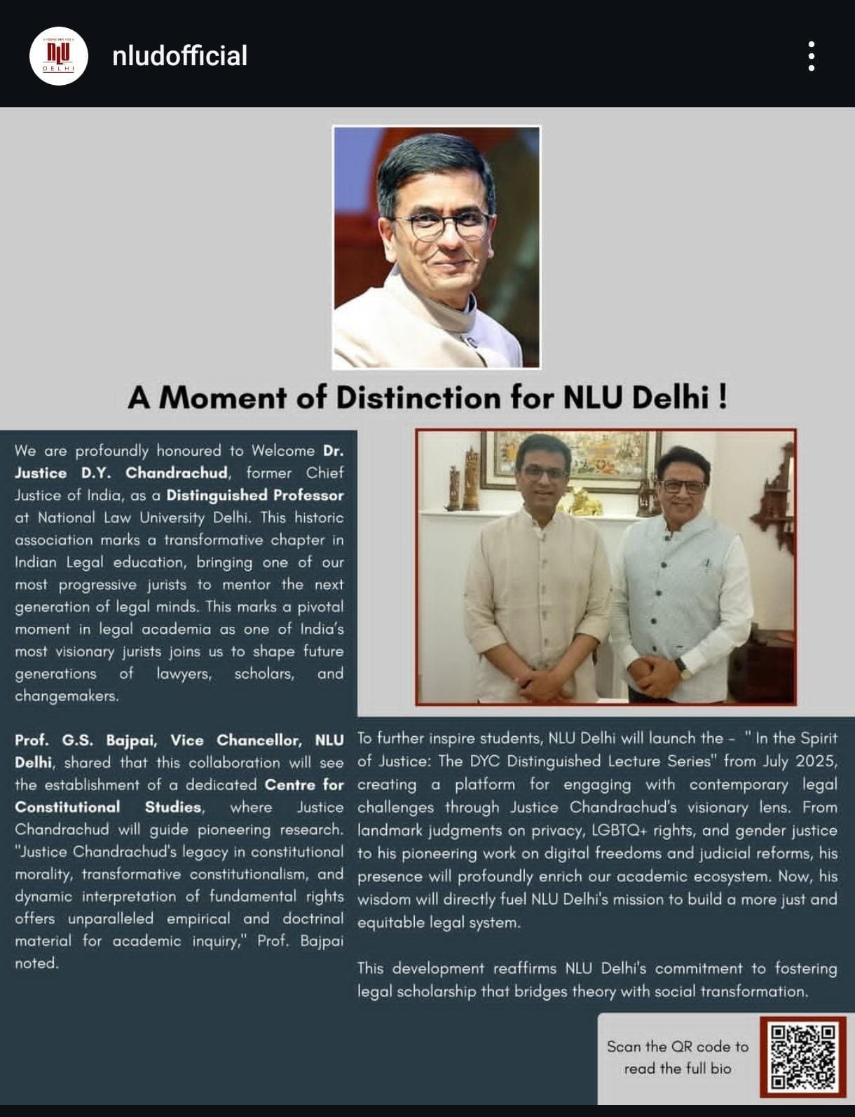Chandrachud NLU Delhi