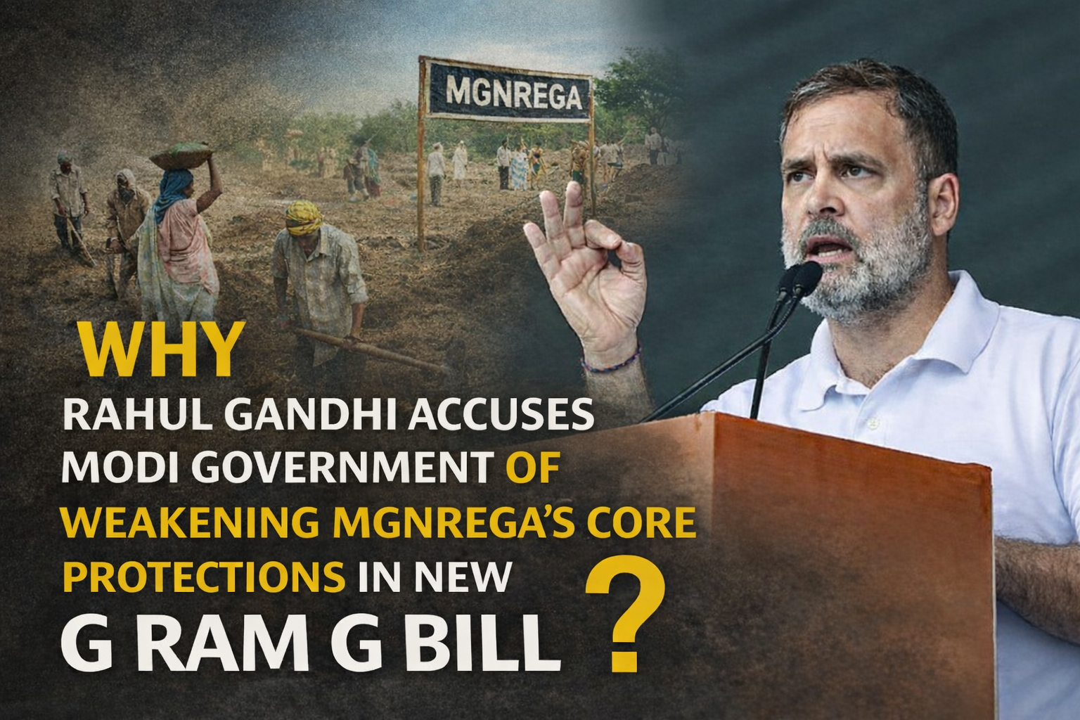 Why Rahul Gandhi Accuses Modi Government of Weakening MGNREGA's Core Protections in new G RAM G Bill?