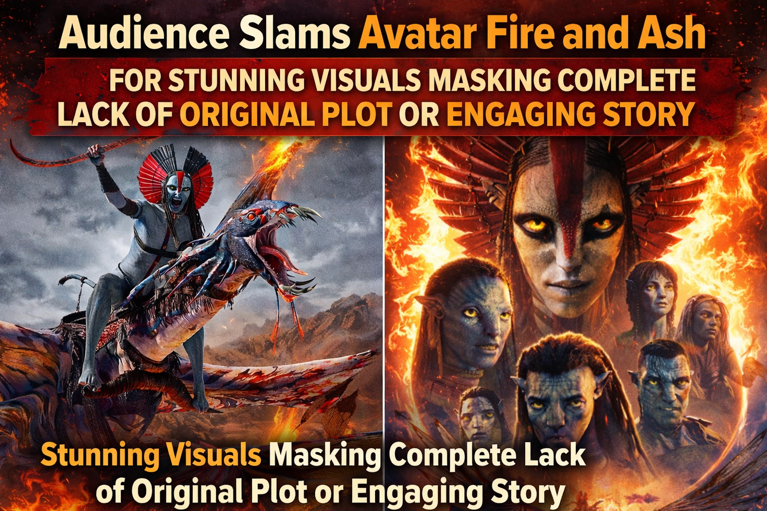 Audience Slams Avatar Fire and Ash for Stunning Visuals Masking Complete Lack of Original Plot or Engaging Story