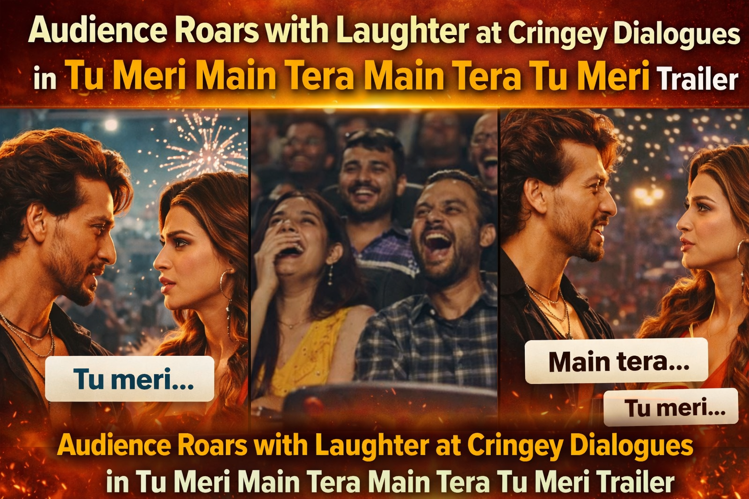 Audience Roars with Laughter at Cringey Dialogues in Tu Meri Main Tera Main Tera Tu Meri Trailer